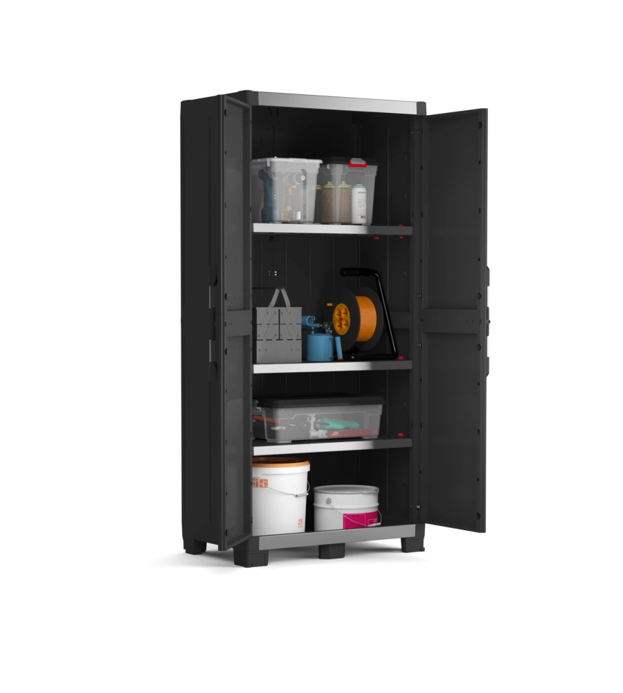 Armadio keter "xl garage" in resina nero, 89x54x188 cm